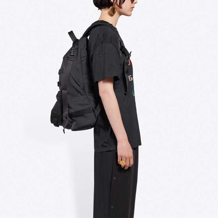 Balenciaga Женская футболка с коротким рукавом Черная 612965TJVI32771