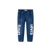 Джинсовые брюки Levis с принтом букв, с манжетами, повседневные, универсальные, детские брюки, темно-синие LV2342205GS-001