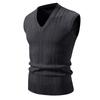 Мужской жилет без рукавов с V-образным вырезом, классический пуловер, вязаный жилет, свитер, кардиганы, майка, уличная одежда