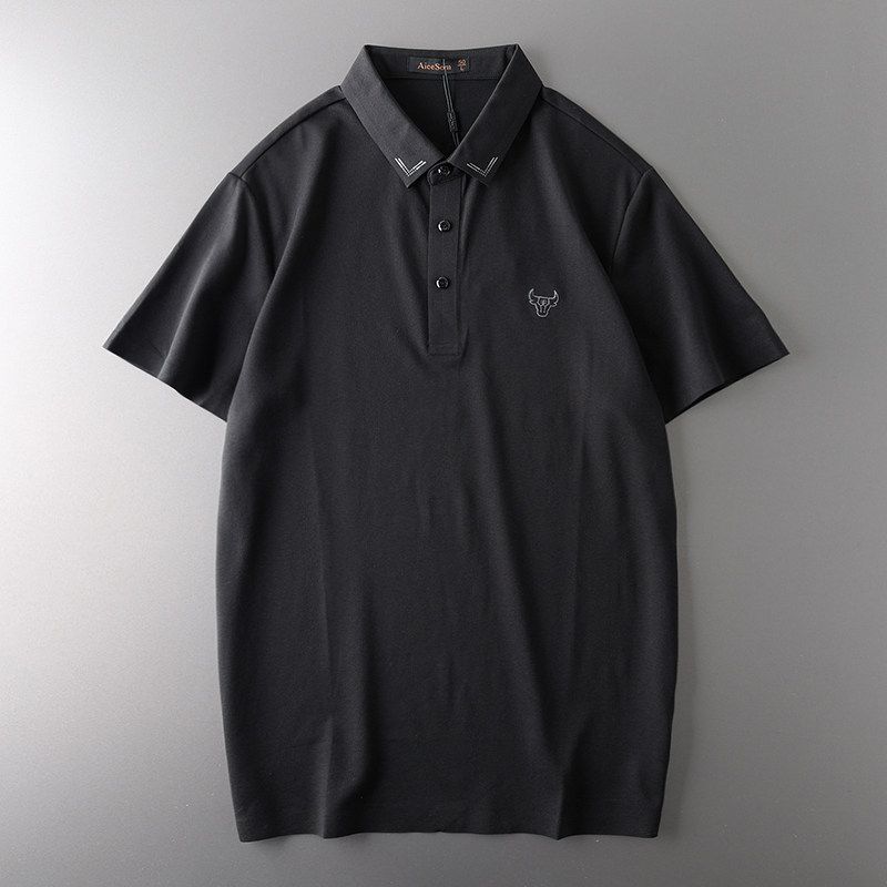 Export Original Tail Single Cut Label Mercerized Cotton Short Sleeve T-Shirt Men's Summer Polo Shirt Trendy Export Menswear T-shirt Tops