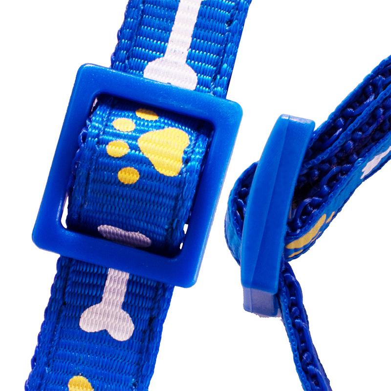 Adjustable Soft Nylon/Polyester Pet Collar Bell Cute Bone Paw Print Design Small Dogs Cats Lightweight Comfortable Multiple