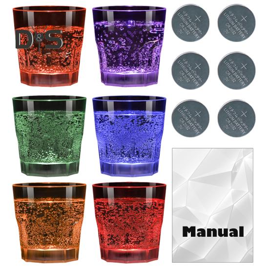 1/6 шт. светящиеся стопки со светодиодной подсветкой, бокалы для виски для вечеринки, светящиеся в темноте стопки, многоразовая посуда для напитков на день рождения, Рождество, свадьбу
