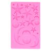 Star Moon Face Shape Mold Silicone Mold DIY Chocolate Cake Mould Baking Tool for Home BakeryPink