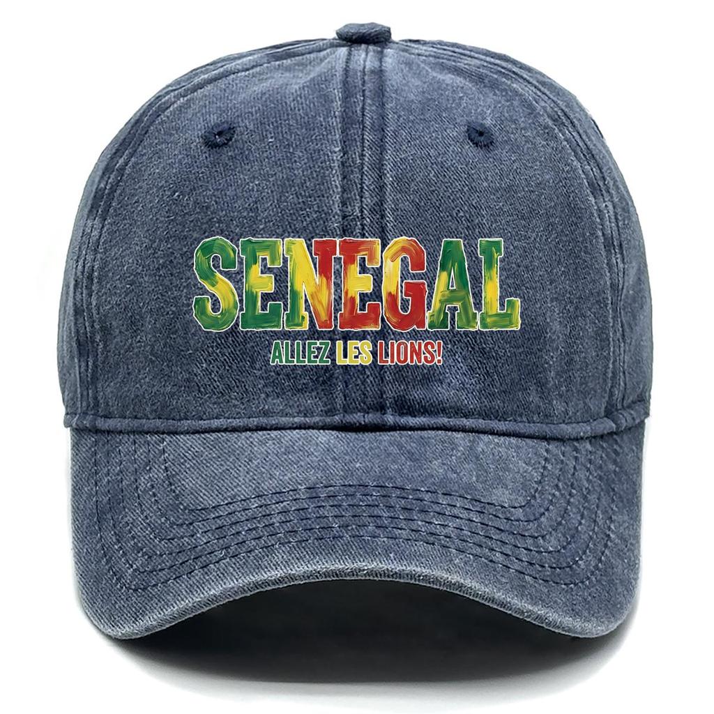 Бейсболка Snapback с принтом флага "SENEGAL" "ALLEZ LES LIONS", Регулируемая бейсболка, Винтажная, Повседневная, Для отдыха, Простая, Женская кепка