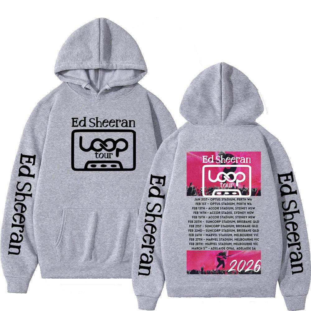 2026 Ed Sheeran Loop Tour Hoodie Men Women Oversize Clothing Casual Pullover Autumn Winter Aesthetic Hip Hop Vintage Tracksuit