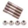 Stainless Steel 4pcs Stud Flange Nuts Kit M8x1.25 Heavy Duty Replacement Set for Intake and Exhaust Manifolds