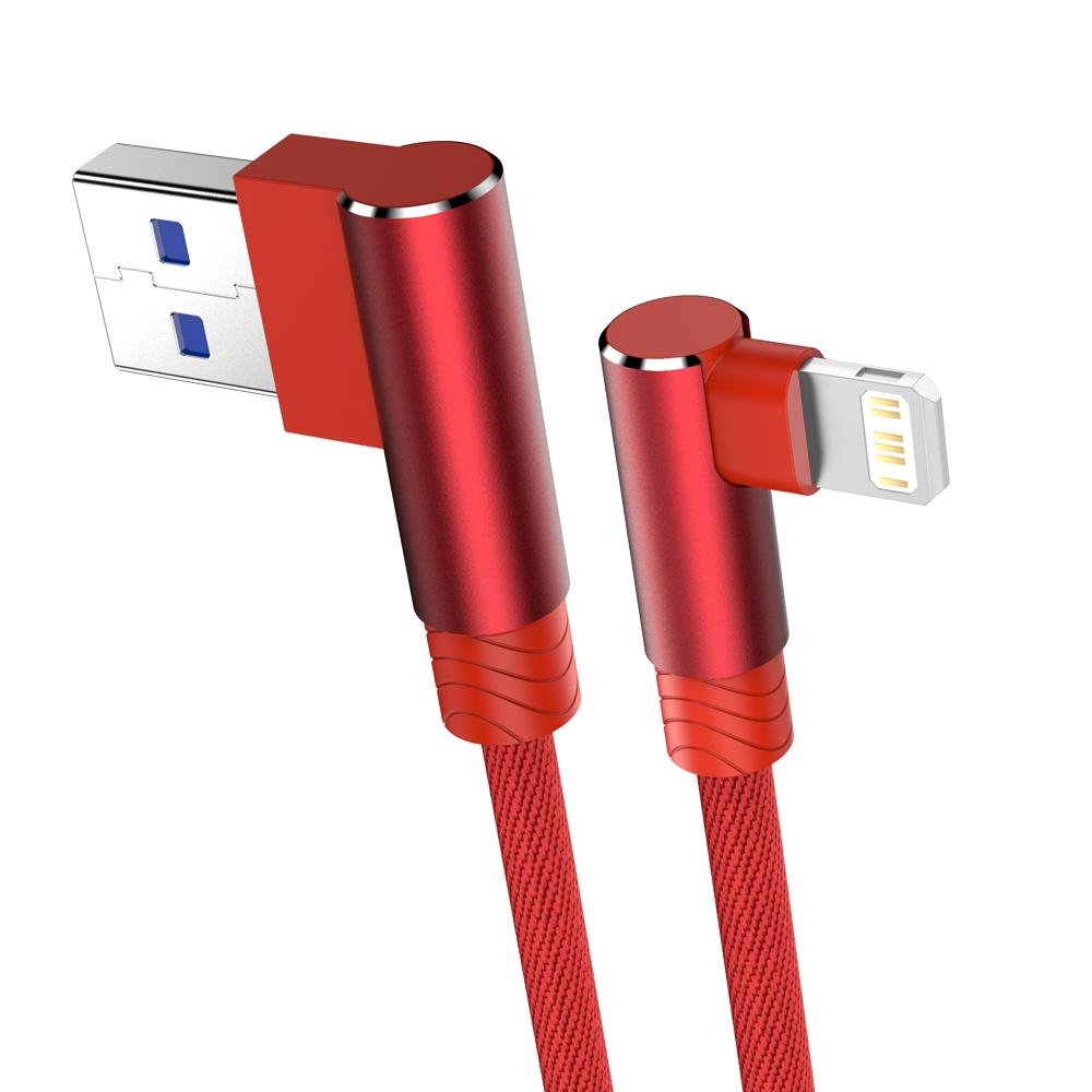90-градусный USB-кабель для iPhone 14 13 12 11 Pro Max Xs X XR 6 6s 7 8 Plus iPad Mini 3A кабель для быстрой зарядки и передачи данных для зарядного устройства iPhone