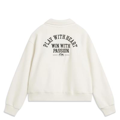 Li Ning Sports Lifestyle Series Trendy Letter Однобортный воротник Удобная дышащая флисовая теплая свободная куртка Женские куртки Off-White AFDU598-1