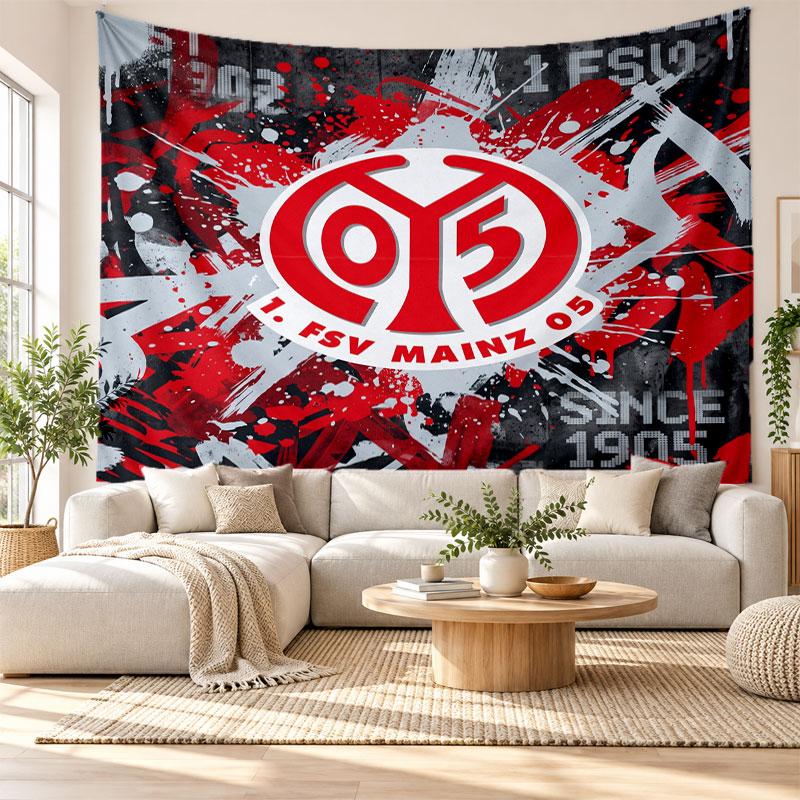 Mainz FC Wall Tapestry, Soft Fabric Wall Hanging, Decorative Backdrop For Bedroom Home Wall Art