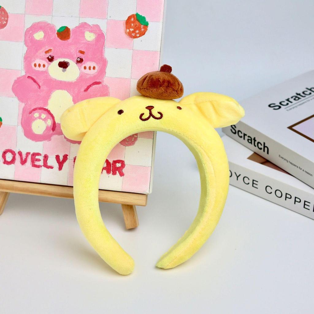 Детская повязка на голову Sanrio Kuromi, 3D мультяшный нескользящий аксессуар для волос для умывания лица