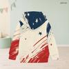 Girls Long Sleeve Hooded Pullover Printed Star Wavy Pattern White Red Blue Casual Sweatshirt