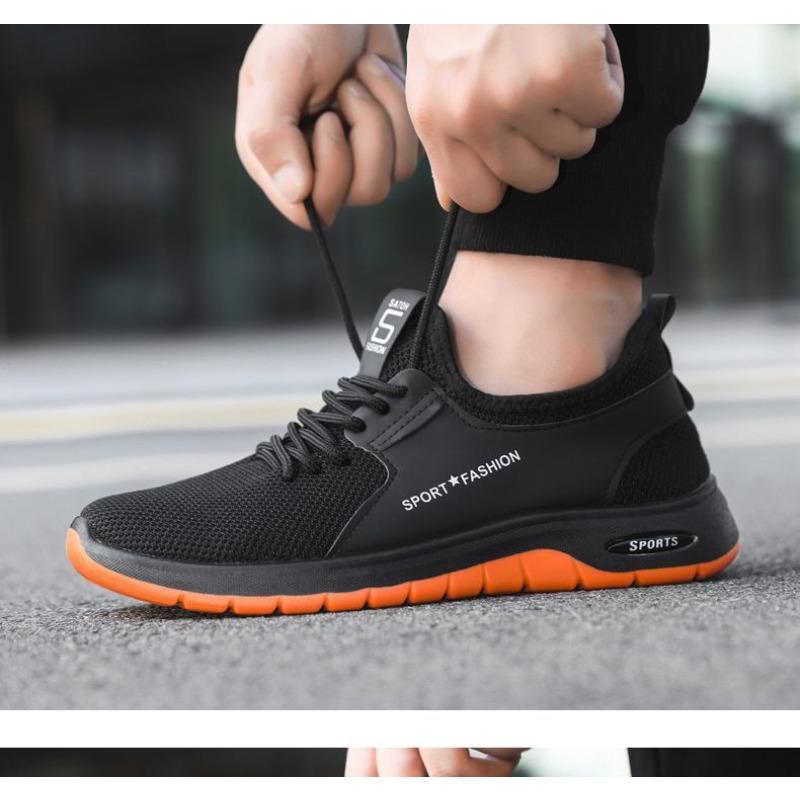 Мужские Новые Весенние Летние Дышащие Спортивные Повседневные Обувь из Fly Knit, Тонкие Износостойкие Защитные Рабочие Ботинки, Трансграничная Обувь