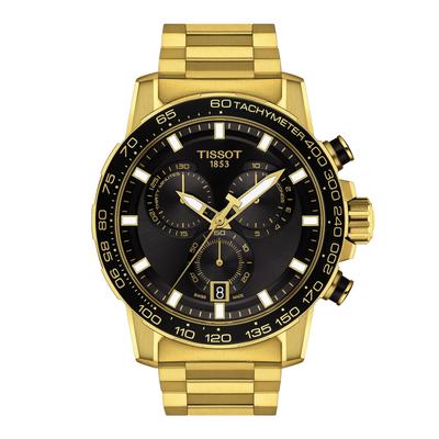 Мужские часы Tissot Super Sport Chronograph, T1256173305101, с черным циферблатом и браслетом [Официальный импорт]