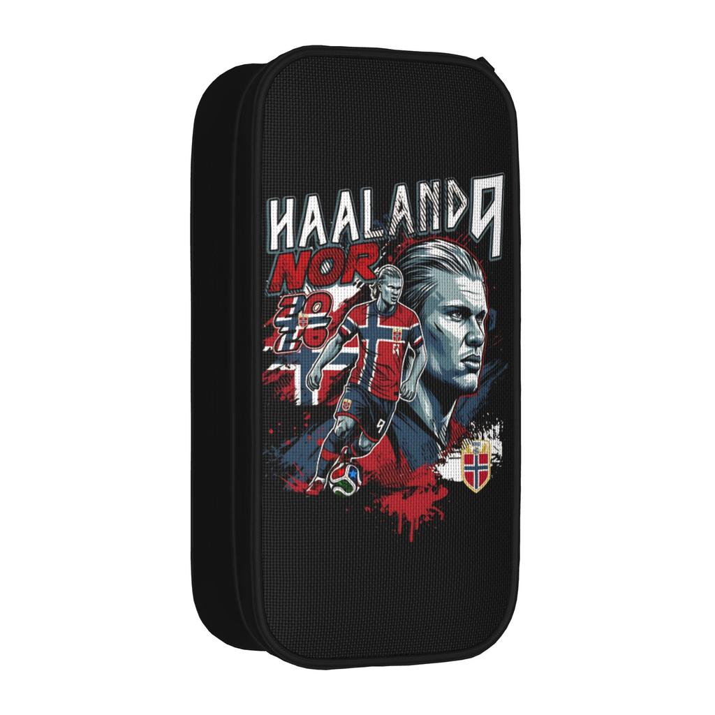 Haaland 2026 Norway Pencil Case Fun Pen Bags Girl Boy Large Storage Students School Gift Pencilcases