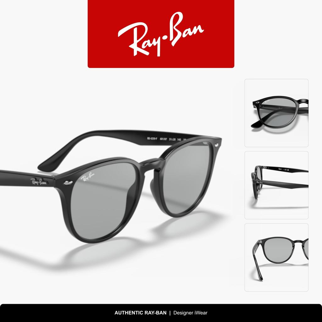 Солнцезащитные очки RB4259F БЛЕСТЯЩИЕ ЧЕРНЫЕ С СВЕТЛО-СЕРЫМ СТЕКЛОМ Ray-Ban (Азиатский крой, Легкий)