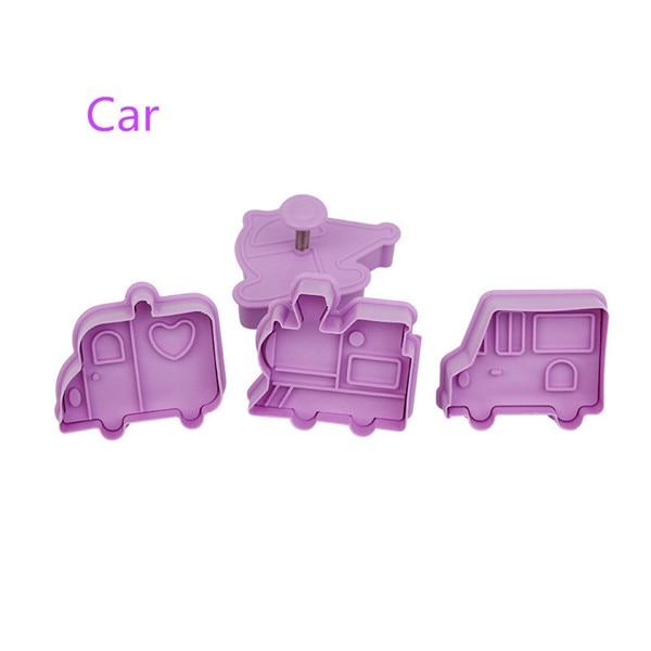 4pcs Stamp Biscuit Mold 3D Cookie Plunger Cutter Pastry Decorating DIY Food Fondant Baking Mould Tool Christmas Tree Snowman