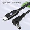Кабель для зарядки от USB-C к DC5521 с широкой совместимостью для адаптеров питания ноутбуков для надежной зарядки, ПВХ-шнур