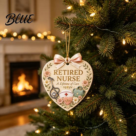 Декор для сада на фестиваль Снятый с производства Профессия Рождественский ornament Форма сердца Сувенир на пенсию Акриловые Праздничные подвесные украшения Украшение для елки,
