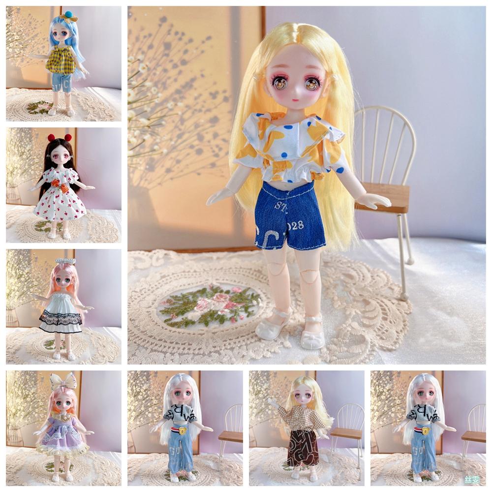 With Clothes BJD Doll 3D Eyes Removable Joints Doll Simulated Eye Hinge Doll Birthday Gift
