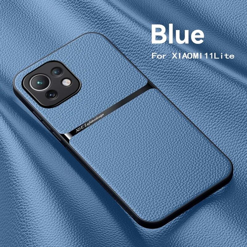 Чехол для xiaomi 11 lite, магнитный автомобильный держатель, кожаные чехлы для телефонов для xiomi mi11 xiaomi mi 11 lite ne 5g 11lite, задняя крышка с подсветкой