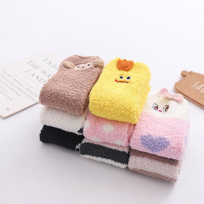 Пушистые Короткие Носки Женские Собака Кошка Панда Пушистые Зимние Женские Напольные Теплые Плюшевые Удобные Смешные Милые Каваи Носки-Тапочки для Сна Меховые