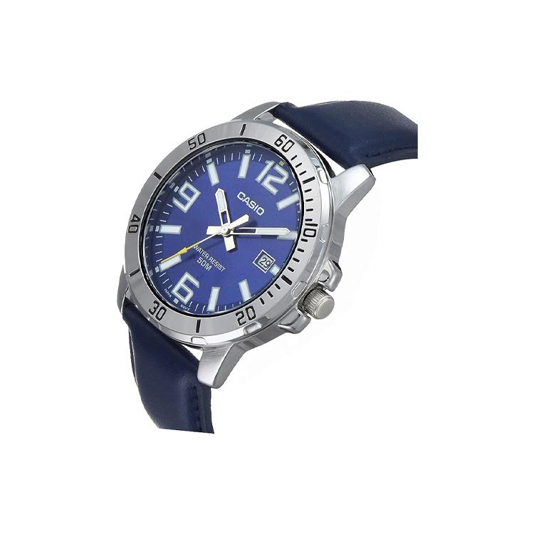 Casio Мужские часы Стандартная серия 45 мм Синие MTP-VD01L-2BV MTP-VD01L-2BV