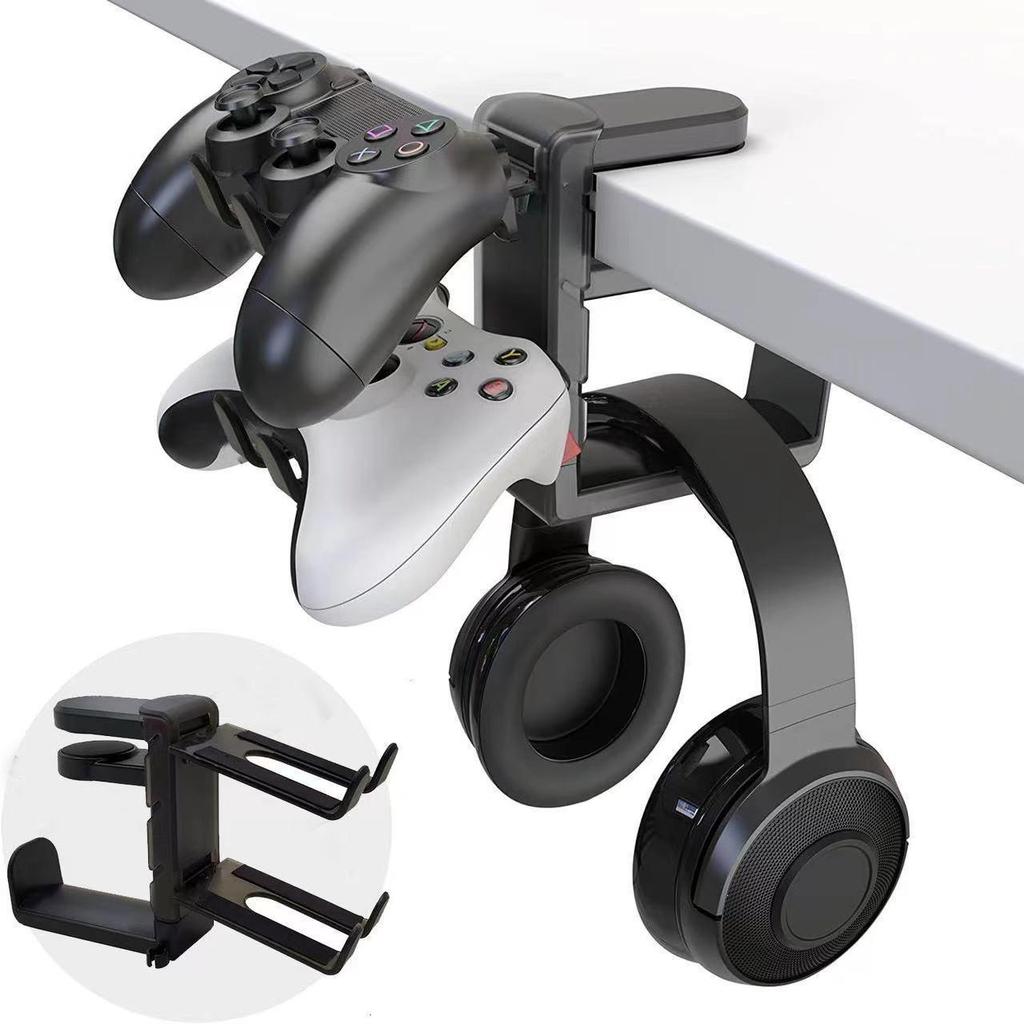 Стойка для игрового контроллера PS5 и наушников - Настенная полка без сверления.