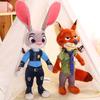 @-Cartoon Anime Movie Zootopia Plush Toy Fox Nick Wilde Rabbit Judy Hopps Doll Soft Stuffed Animals Toys Kids Xmas Gifts