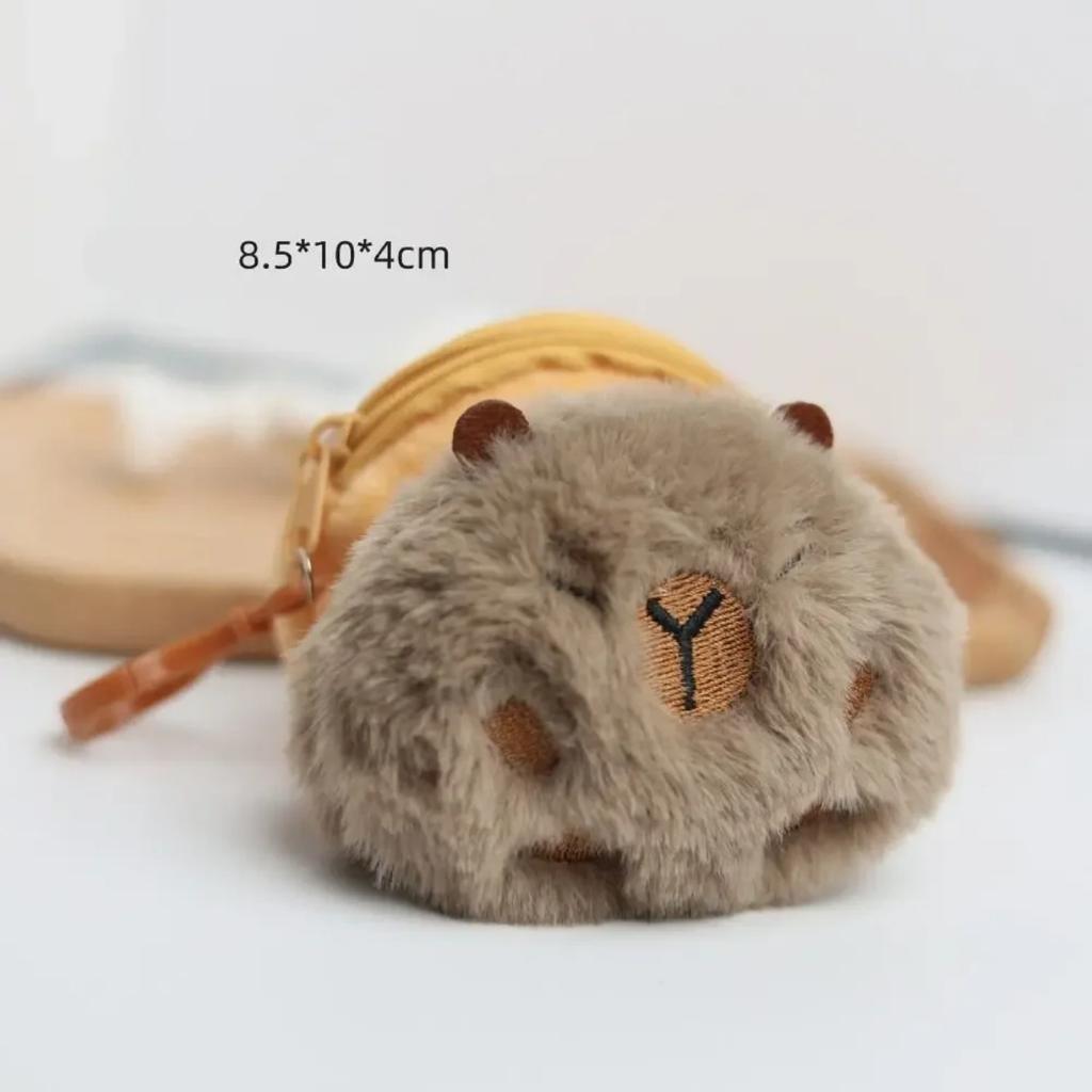 Новый креативный аниме-кошелек Capybara, плюшевый кошелек для монет, модный мини-кошелек для монет, круглый мультяшный кулон с сумками