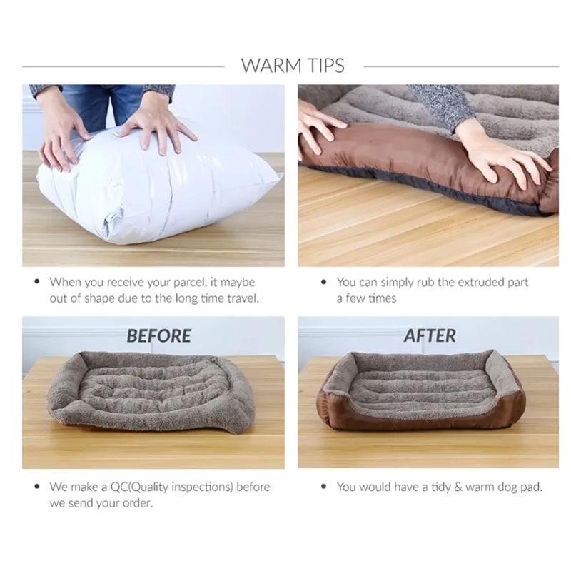 Oval Winter Warm Dog Bed for Medium Dog Mattress Anti-scratch Cat Bed Non-slip Slepping Pet Cushion Large SpaceThickrned Dog Bed