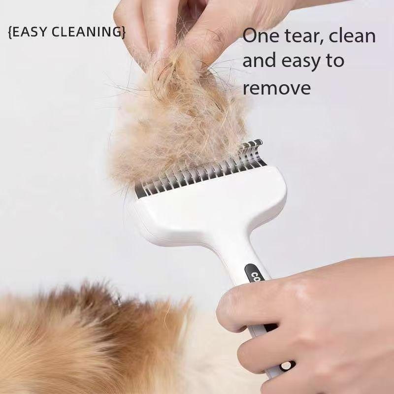 Pet comb, cat hair removal curved blade comb, pet hair removal comb, one-button hair removal pet comb, dog comb