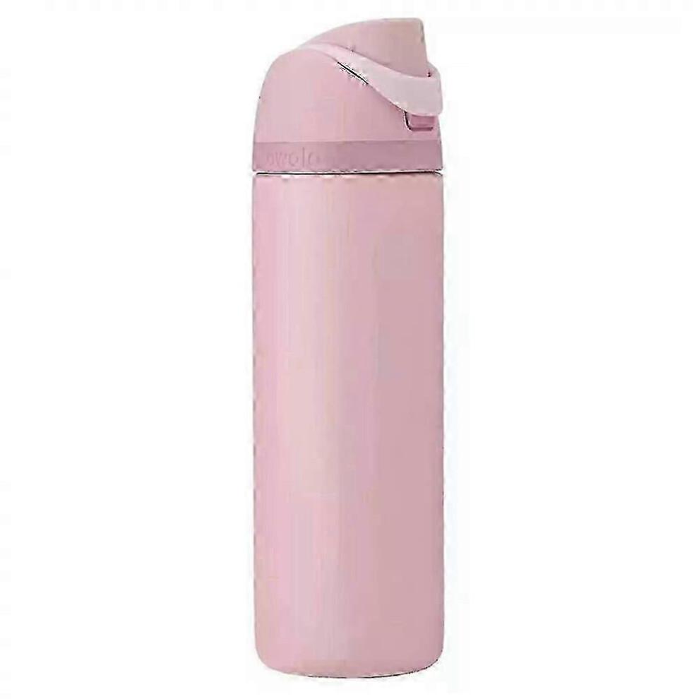 (As show, One size) Owala FreeSip Stainless Steel Water Bottle 24oz/32oz in Rose Quartz Pink