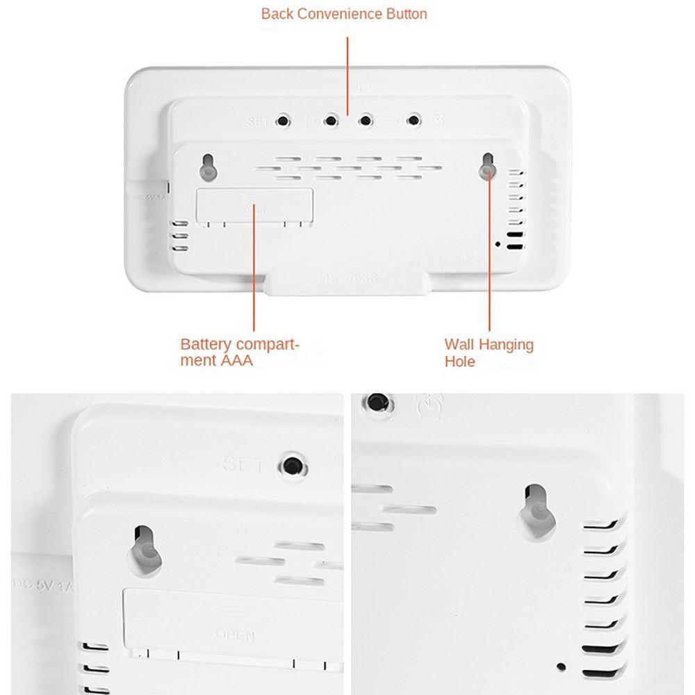 Wall-mounted Electronic Wall Clock Temperature Display Table Clock Digital LED Clocks for Bedroom