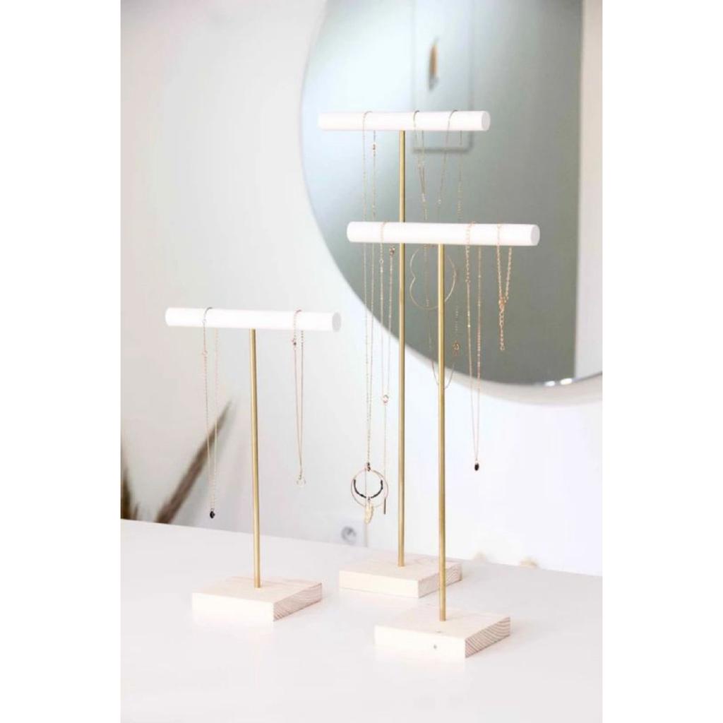 30-40-50 Cm Triple Jewelry Organizer Necklace Strap Wooden Jewelry Stand Bracelet Accessory Regulatory Makeup