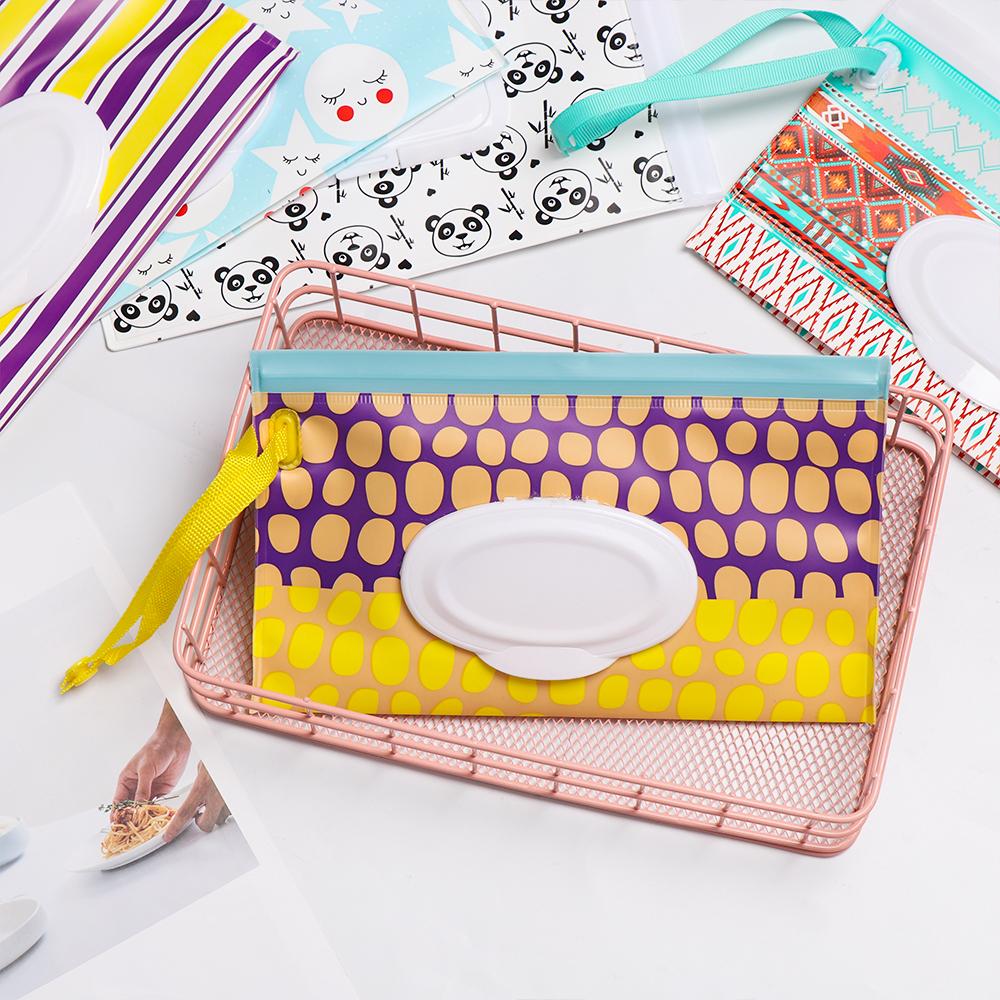 Case Baby Product Portable Snap-Strap Stroller Accessories Tissue Box Cosmetic Pouch Wet Wipes Bag