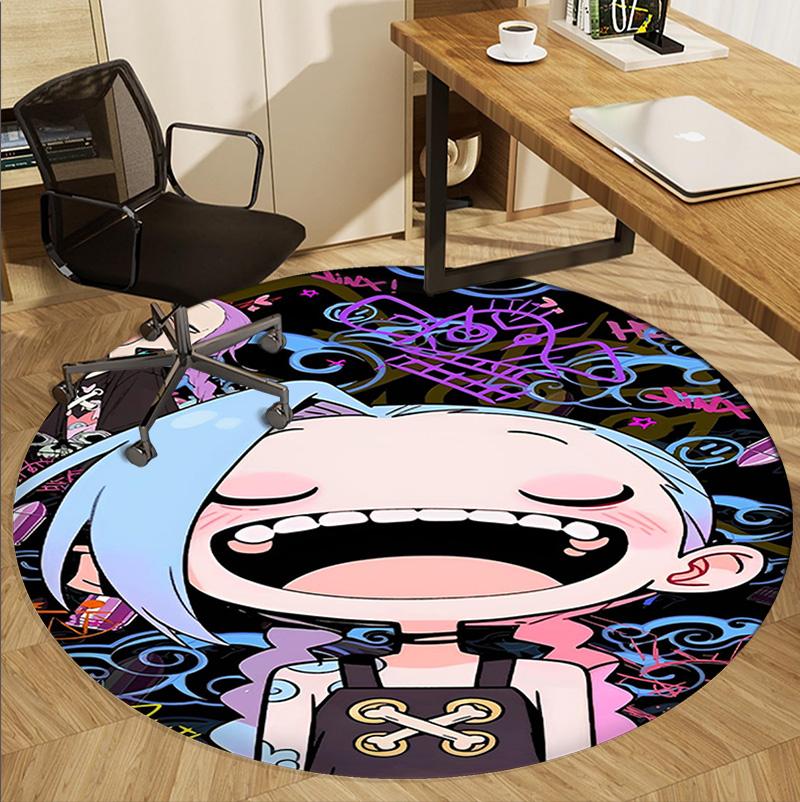 Jinx Pattern Round Rug, Indoor/Outdoor Mat, for Picnic, Gameroom, Bedroom, Office, Living Room, Home Decor Carpet, Birthday Gift