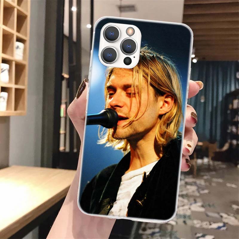 Ретро Певец Курт Кобейн Мягкий Чехол Для Телефона Для iPhone 17 Air 16 16E 15 14 Plus 13 Mini 12 11 Pro Max X XR XS 7 8 + SE 2020 Узор