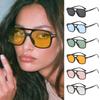 Vintage Square Sunglasses for Women Men Retro Large Square Frame 70s Sun Glasses UV400 Protection Shades Summer Eyeglasses