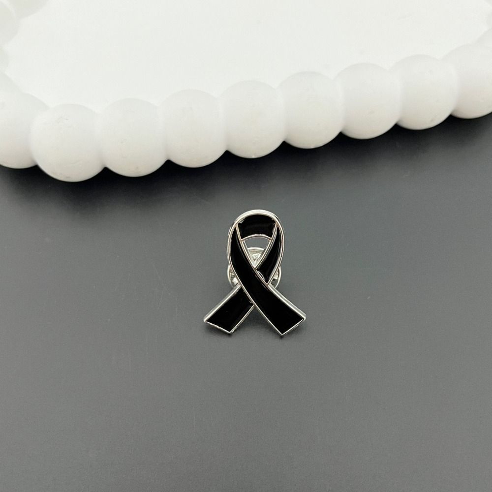 Skin Cancer Funeral Ribbon Badge Brooch Awareness Funerals Memorial Pin Black Ribbon Pin Women Men