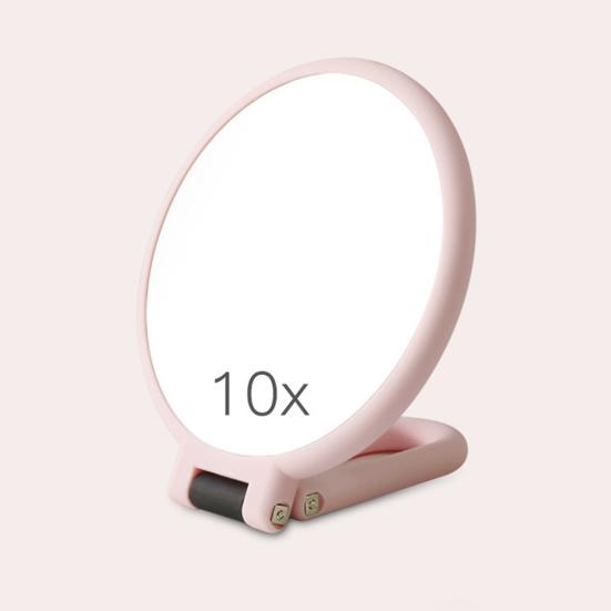 Двустороннее увеличительное зеркало для макияжа, ручное зеркало с регулируемой ручкой на 360 градусов, компактный размер, портативное, для путешествий