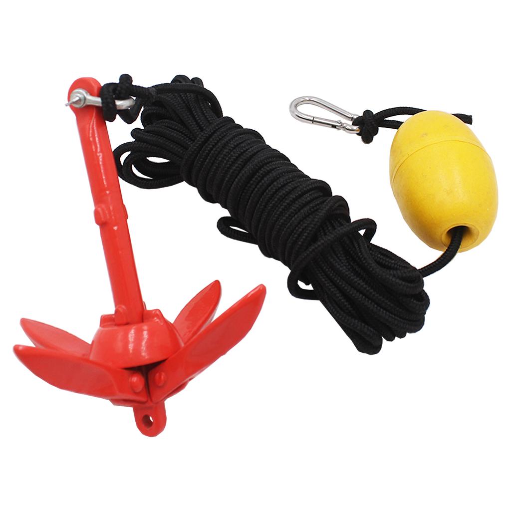 SSTT New 1.5 lb Folding Marine Kayak Anchor Kits with 40 ft Rope Accessories for Fishing Kayaks Canoe Jet Ski SUP Paddle Board