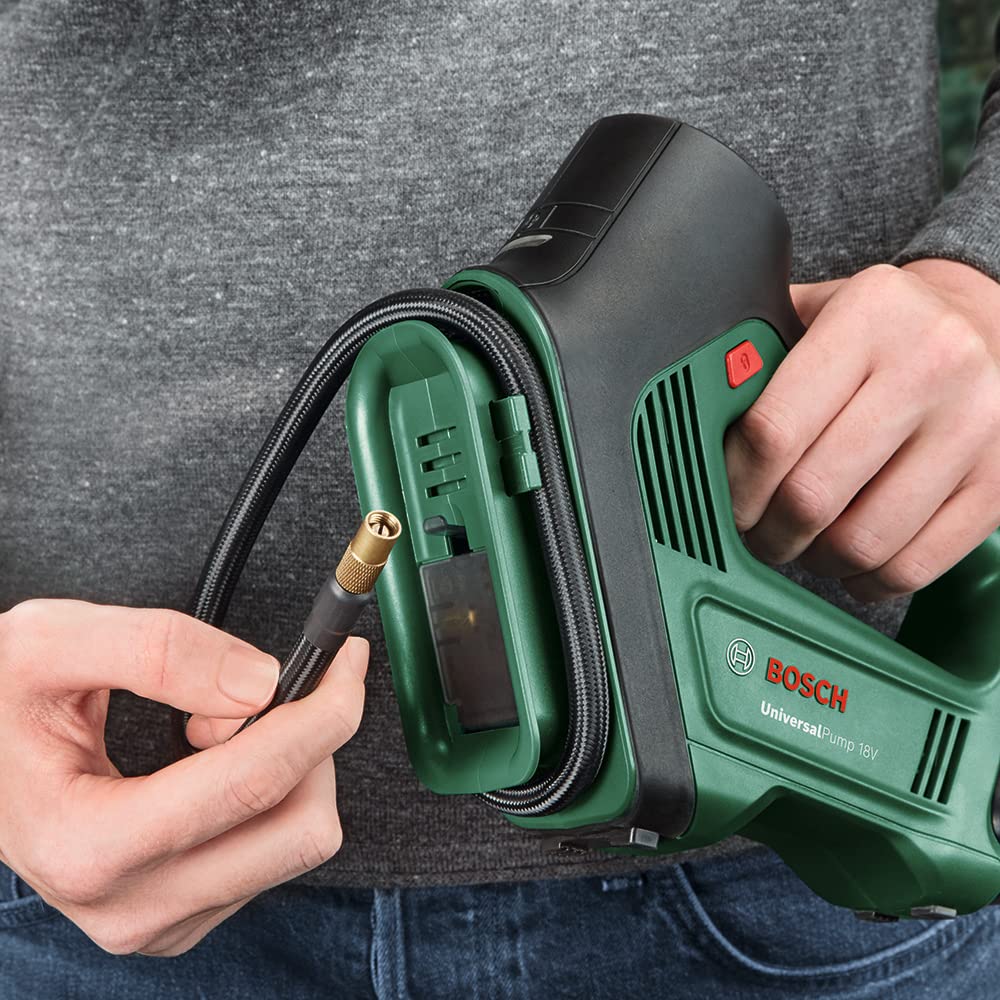 Bosch UPUMP118H Беспроводной воздушный насос, совместимый с клапанами British, American, Presta,