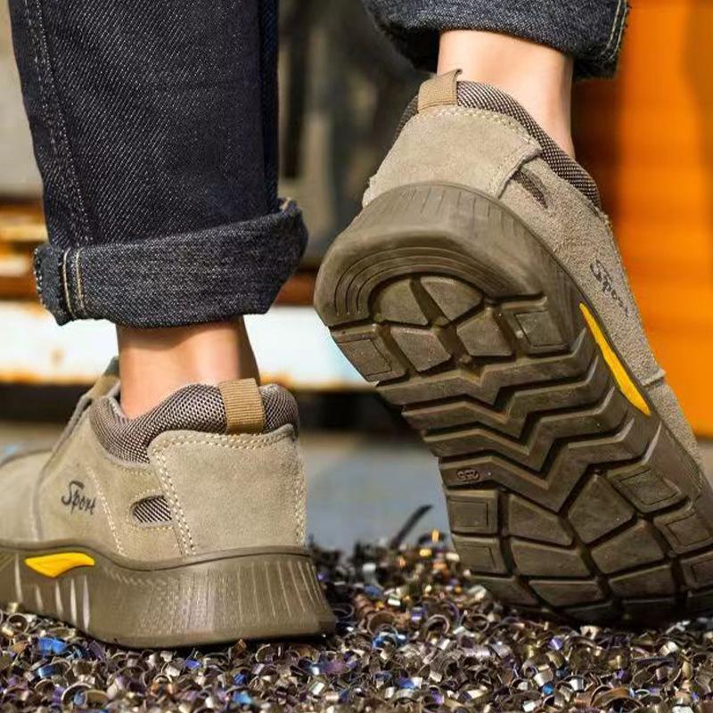 Oulylan Male Steel Toe Labor Footwear Anti Odor Breathable Safety Shoes Anti-puncture Protection Boot For Outdoor Workers