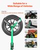 Wheel Chock Tie-Down Kit, Tire-Style Tow Dolly Strap, Car Tie Down Kit with Heavy-Duty Hook, Break Strength 4540 kg & Working Load 1512 kg Motorcycle