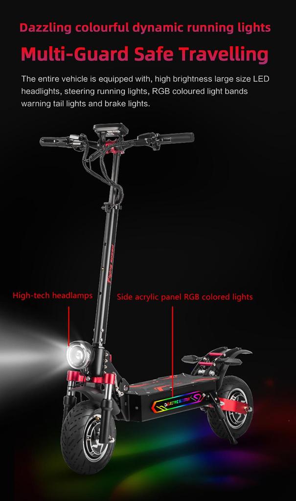 BOYUEDA Q7 Pro Max Electric Scooter, 1600W*2 Motor, 52V 28AH Battery, 10-inch Tire, 70km/h Max Speed