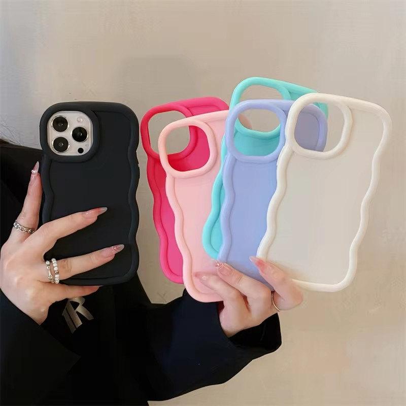 Чехол Wave Side Liquid Silicone для iPhone 11 12 13 14 15 Pro Max Mini Xs X XR 6 6s 7 8 Plus SE Cream Soft Cover Fundas