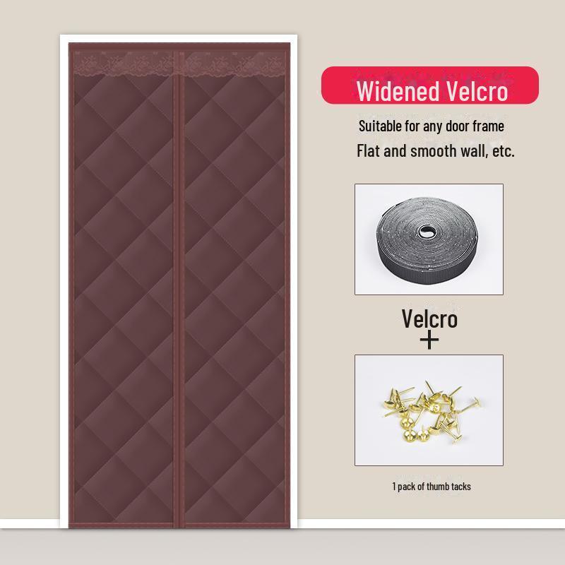 Зимняя хлопковая утепленная дверная штора - утолщенная, ветрозащитная, теплая