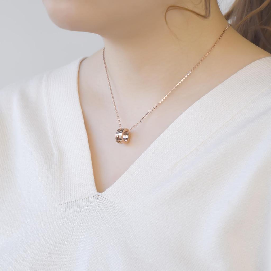 Пара ожерелья хирургическая нержавеющая сталь 316L кубический цирконий гипоаллергенный крест пи розовый черный [белый клевер] + & 4SUP103GO&4SUP103BK