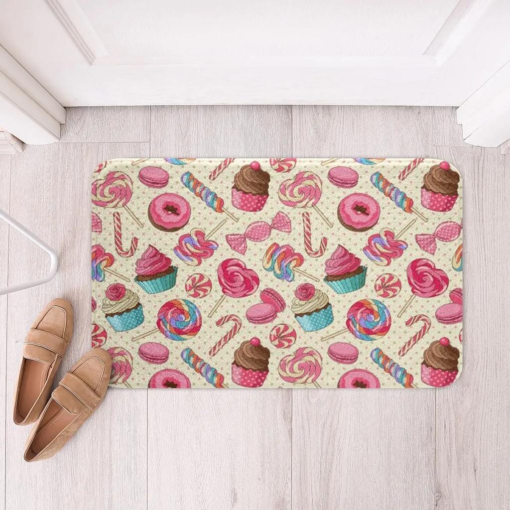 Chocolate Doughnut Pattern Rug Donuts Living Room Rugs Whimsical Dessert Decor Carpet Room Decor Area Rug Indoor Floor Mat