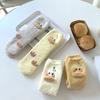 Cute Cartoon Women's Soft Slipper Socks Autumn Winter Solid Color Thickened Duck Socks Coral Velvet Plush Middle Tube Sock